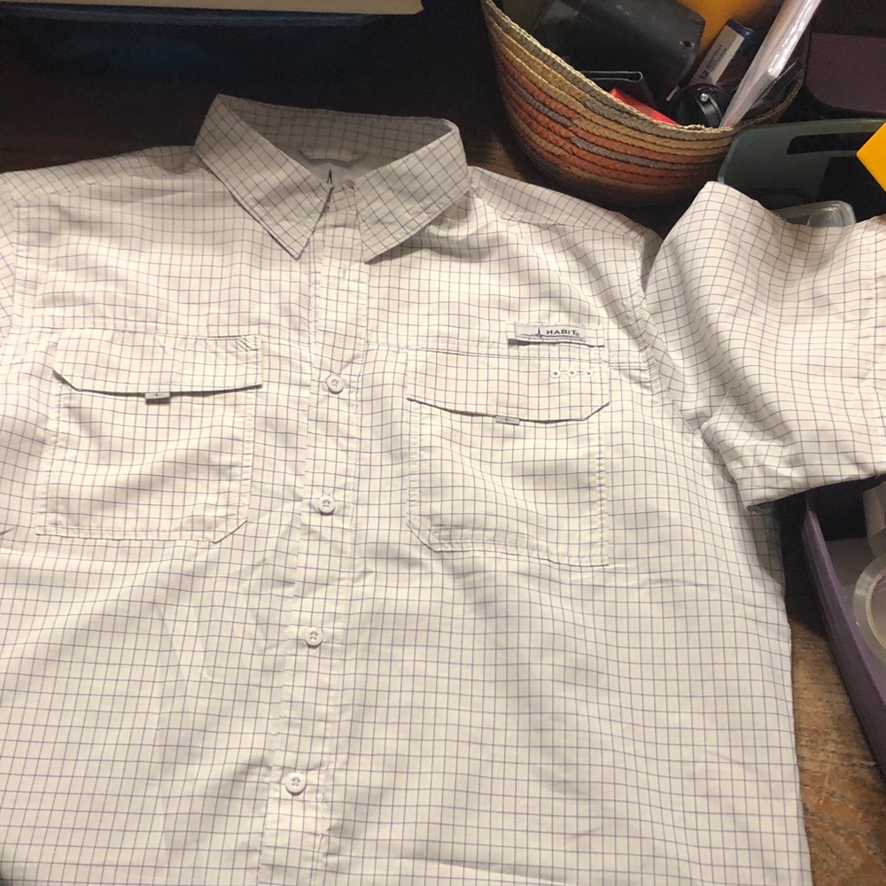 Habitat White/blue/yellow Short-Sleeve Button-Down Shirt